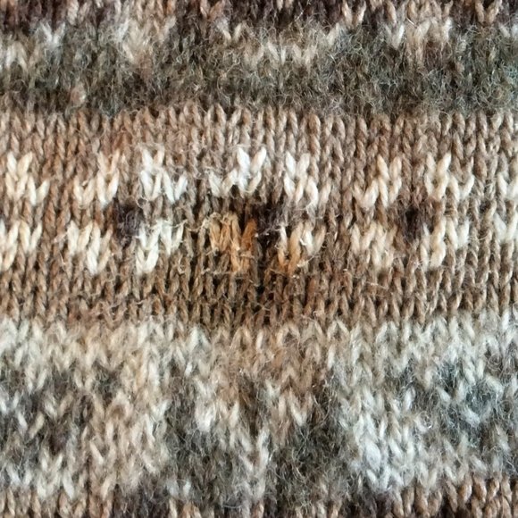 Woolrich Fair Isle Cardigan Zip Sweater Women's Size L Small Stain - Picture 6 of 6